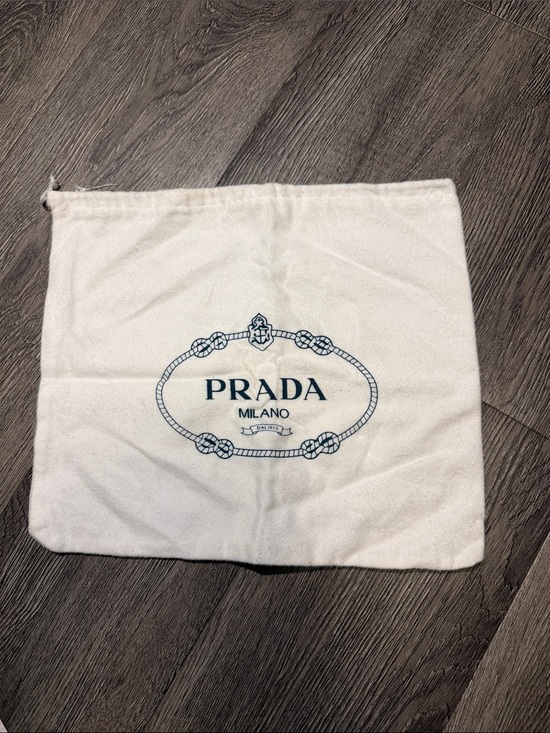 Prada Handbags - Prada White Dust Bag with Navy Logo